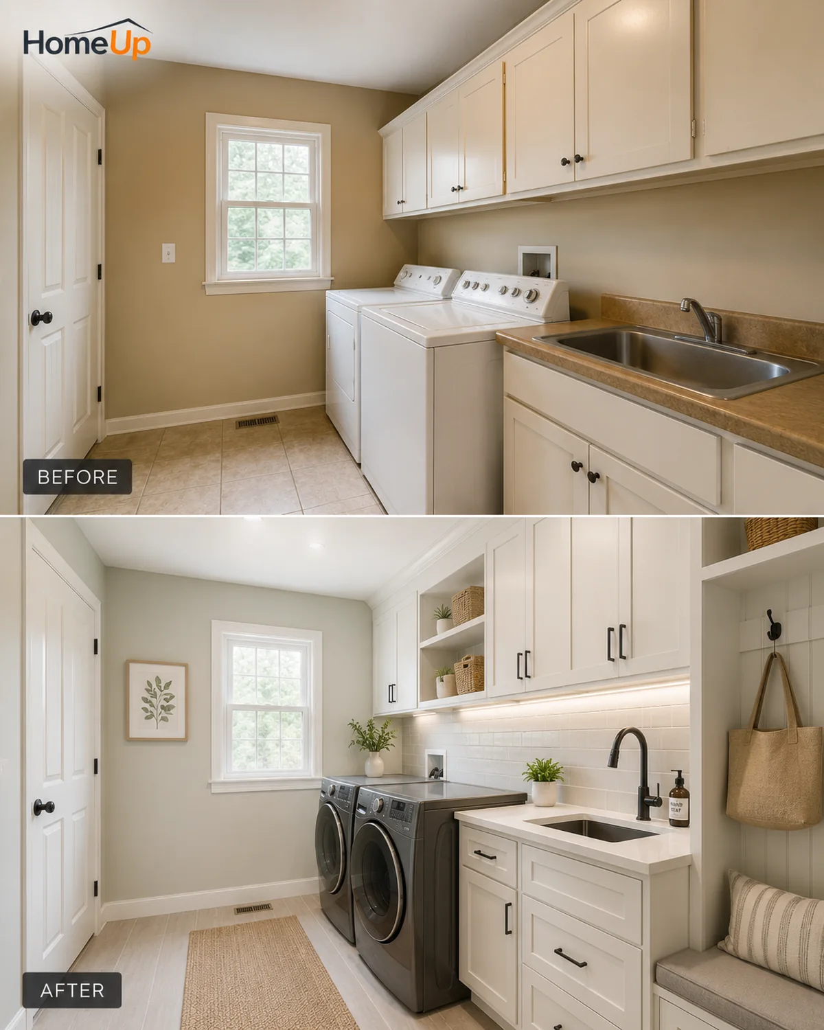 Laundry before and after